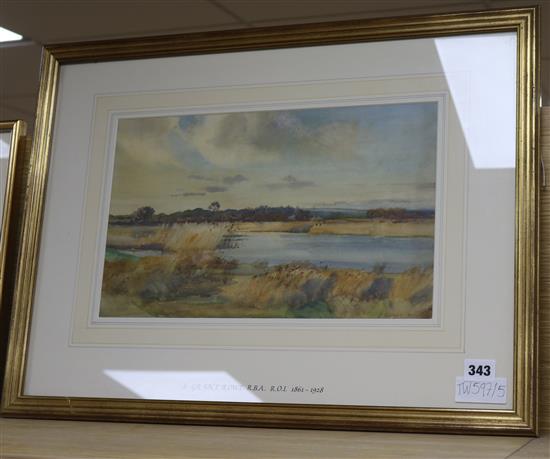 Sydney Grant Rowe (1861-1928), watercolour, estuary scene, signed, 23 x 38cm